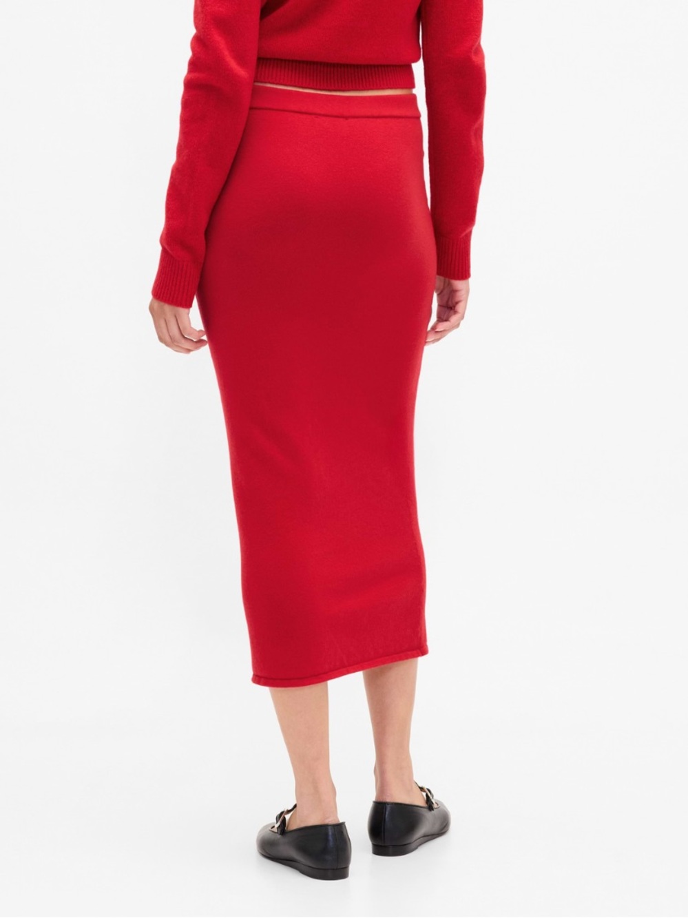 Gap Stretch Midi Skirt Modern Red TALL - Picture 2 of 6